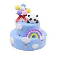 GIAO NHANH- Bộ đồ chơi đất nặn slime DIY làm bánh kem 2 tầng dâu tây , gấu trúc , gà con , bò sữa