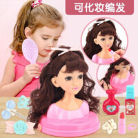 GIao nhanh-Bộ Đồ Chơi Trang Điểm làm tóc cho Búp Bê Anna Elsa . bé tập make up Tết tóc cho búp bê