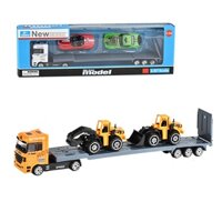 GIAO NHANH-Mô hình xe đầu kéo hợp kim Bộ container Trực thăng Xe cứu hỏa Xe cảnh sát Xe công trình