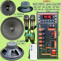 [giare] Mạch loa kéo 2.5 tấc đôi CS8676 60W – 120W có nguồn xung 220V kèm Micro – Bluetooth Karaoke Guitar đi
