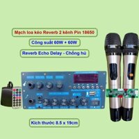 [giare]Mạch loa kéo 2 kênh pin 18650 12V kèm micro