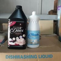 giặt DOUX hương thơm cực quyến rũ lưu hương cực lâu đặc biệt khi mua 1 can giặt sẽ tặng kèm chai nước rửa bát hương quế