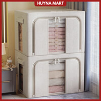 (Giặt được-Hàng xịn) Hộp đựng quần áo khung thép dày 5mm, vải cotton và lanh Thiên Sơn cao cấp, đáy bảng PP dày TD98