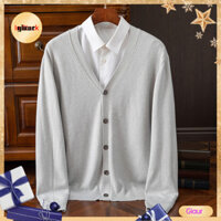 Giaurz Áo Cardigan Màu Trơn Quần Áo Cardigan Nam Cổ Chữ V Cardigan Áo Len Áo Dệt Kim Ấm Áp Nút Lên Áo Len Mùa Đông Cho Phong Cách Thường Ngày Mềm Mại Và Thoải Mái