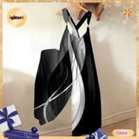 Giaurz Bộ áo liền quần dài mùa hè Nữ Jumpsuit mùa hè Phong cách dân tộc Áo liền quần ống rộng không tay có lưng chéo và túi Xu hướng thời trang Đông Nam Á