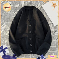 Giaurz Co Giãn Hem Cardigan Đan Cardigan Nam Cổ Chữ V Đan Áo Len Cardigan Ấm Áp Thời Trang Áo Khoác Mùa Đông Để Mặc Hàng Ngày Slim Fit Màu Trơn Dệt Kim
