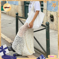 Giaurz Váy ren màu trơn Váy ren đuôi cá Váy Maxi ren thanh lịch với thiết kế hai mảnh có thể tháo rời cho các bữa tiệc và đám cưới Váy đuôi cá màu trơn phong cách cổ điển