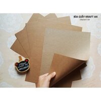 Giấy 100 tờ Giấy KRAFT A4 định lượng 250 - 350gsm làm thiệp tặng quà chuẩn Vintage