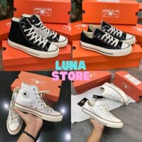 Giày 𝐂𝐎𝐍𝐕𝐄𝐑𝐒𝐄 1970s Nam Nữ, 𝐂𝐎𝐍𝐕𝐄𝐑𝐒𝐄 Cổ Cao/Thấp , Giày CV Đen Trắng Full box bill - Luna store