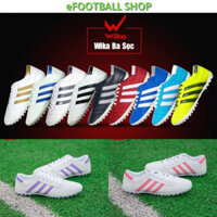 Giày 3 Sọc Wika Chính Hãng Cho Nam và Nữ, Giày Bóng Đá Loại 1 Chất Liệu Da PU Khâu Toàn Bộ Đế Có Bảo Hành