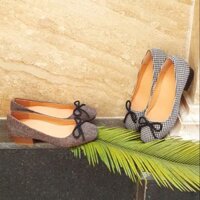 Giày 3cm gót vuông nơ