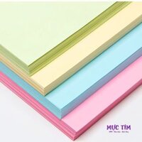 Giấy A4 đóng bìa xanh lá/hồng/vàng/xanh dương định lượng 160gsm (100 tờ/ xấp)