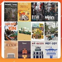[Giấy] A4 In Màu - Set 50 Tờ Poster Giấy Dán Tường - HÌNH POSTER HÀ NỘI - Decor Trang Trí Nhà | MS: 111562
