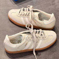 Giày Adidas Original samba gót thấp thoải mái và đa năng, chống trượt và bền, cho nam và nữ, màu xám be.