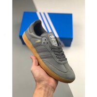 Giày Adidas Samba thuần chay màu xám đậm Nguyên bản da nhai kẹo cao su sản xuất tại Việt Nam