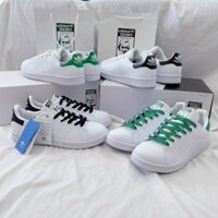 Giày Adidas Stan Smith gót xanh và gót đen  Full phụ kiện