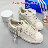 Giày Adidas Superstar Das Sò 3 Màu Kem, Hồng, Xanh, Giày thể thao Adidas Sò Trắng bản cao cấp leona.sneaker