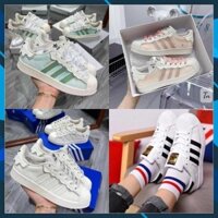 Giày adidas superstar hồng xanh kem trắng,das sò 3 sọc hồng, xanh nữ cực chất hot size 36 -43