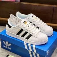 Giày Adidas Superstars trắng đen nam nữ, giày Das trắng đen bản Trung