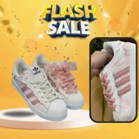 Giày Adidas_Superstar Sò Nam Nữ, Giày Superstar Mũi Sò Bản Mới Full 3 Màu Hồng Kem Xanh.Stor.sneaker