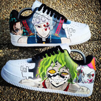 Giày AF1 custom Anime Kimetsu no yaiba đặc biệt bản dây đen full Box