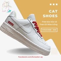 Giày AF1 Supreme White, AF1 Trắng Supreme; Full Box, Phụ Kiện, Tặng Vớ Trắng