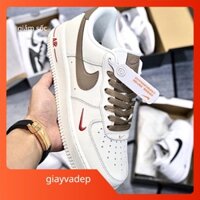 Giày Af1 vệt nâu, Air Force 1 nâu trắng. S29 Full Box