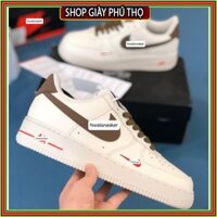 Giày Air Force 1 Low Premium White Brown - giày af1 vệt nâu trắng nam nữ hot trend 2022