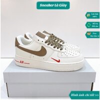 Giày Air force 1 White Brown ( Af1 Vệt nâu ) - Bản đẹp fullbox