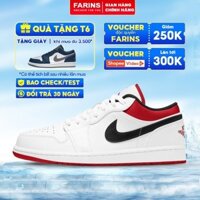 Giày Air Jordan 1 Low White Univeristy Red 553558-118 Auth Cho Nam Nữ, Jordan 1 Low Real Fullbox Farins Store