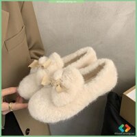 Giày Ấm Giày Cotton Đế Mềm Bán Chạy Nơ Thu Đông
