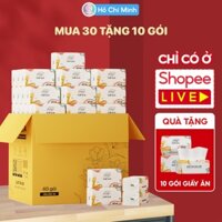 Giấy Ăn Đa Sắc Top Gia 7 Màu, Thùng 30 Tặng 10 Gói / 4 Lớp Dày Dặn, Không Bụi Mủn - Hàng Chính Hãng