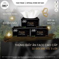 Giấy ăn gấu trúc, Giấy ăn Face cao cấp, thùng 32 gói 390 tờ/ gói siêu dai, mềm mịn, nội địa trung, giấy ăn gumi top gia