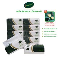 Giấy ăn gấu trúc loại lớn ,giấy ăn loại lớn INOMAT SILK cao cấp Giấy lụa 5 lớp 350 tờ
