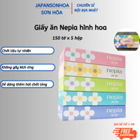 Giấy ăn Nepia hình hoa 150 tờ x 5 hộp
