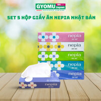 Giấy ăn Nepia hình hoa 150 tờ x 5 hộp hàng nội địa nhật - Gyomu