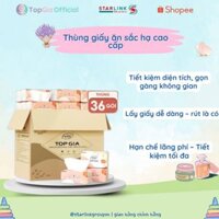 Giấy Ăn Rút Top Gia Sắc Hạ Thùng 36 Gói, 4 Lớp, Dập Vân 4D Mềm Mại, Siêu Dai An Toàn Cho Cả Gia Đình