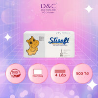 Giấy ăn Slisoft Trắng tự nhiên đa năng,khăn giấy rút thân thiện môi trường không chất tẩy trắng an toàn cho cả gia đình - Hà Mã Xám