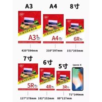 ★Giấy Ảnh★ Aihuijia RC Giấy Ảnh Chống Thấm Nước Giấy Ảnh 20cm 4R Ảnh A4 Độ Bóng Cao In Phun Giấy Ảnh a6 Giấy Ảnh Máy In Phun