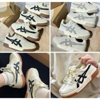 Giày Asics Court MZ Cream Black Gum, Giày Thể Thao Nam Nữ Asics Cổ Thấp, Đế Tăng Chiều Cao