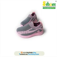 Giày ba ta thun nhiều sọc màu hồng 2841