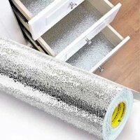 Giấy bạc dán bếp cách nhiệt dododio Cuộn decal dán tường nhà bếp chống thấm bền đẹp 1 cuộn kích thước 2mx60cm, 3mx60cm - Chiều dài 3m x 60cm