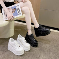 Giày Bánh Mì Đế Xuồng 10cm hách dáng mũi tròn phong cách Gothic Y2k Cute Thời Trang Nữ