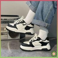 Giày Bánh Mì Giày Thể Thao Học Sinh Mùa Đông Mặc Ngoài Đế Bằng