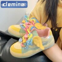 Giày bánh mì màu tình yêu dành cho nữ Dopamine Giày trượt patin thông thường dành cho học sinh