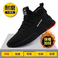 Giày bảo hiểm lao động Giày nam mùa đông chống đập chống đâm thủng Light Mùi chống lạnh chống lạnh cộng với nhung ấm cổ cảnh báo cũ