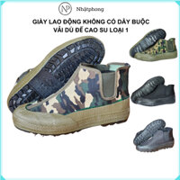 Giày bảo hộ lao động, giày lười cổ cao bo chun không dây buộc - Đế cao su chống trơn trượt