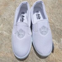 Giày bata asia M006 trắng nam nữ xỏ lười bông lúa , Giày học sinh , Giày thể dục