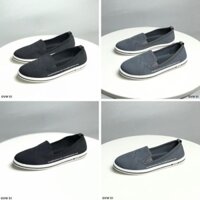 Giày bata nữ BITAS slipon vải đi bộ chạy bộ vải dệt mềm đế cao su chống trượt GVW51