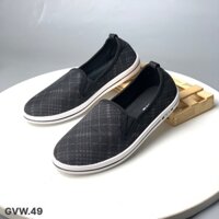 Giày bata nữ BITAS thể thao slipon vải đi bộ chạy bộ vải dệt mềm đế cao su GVW49